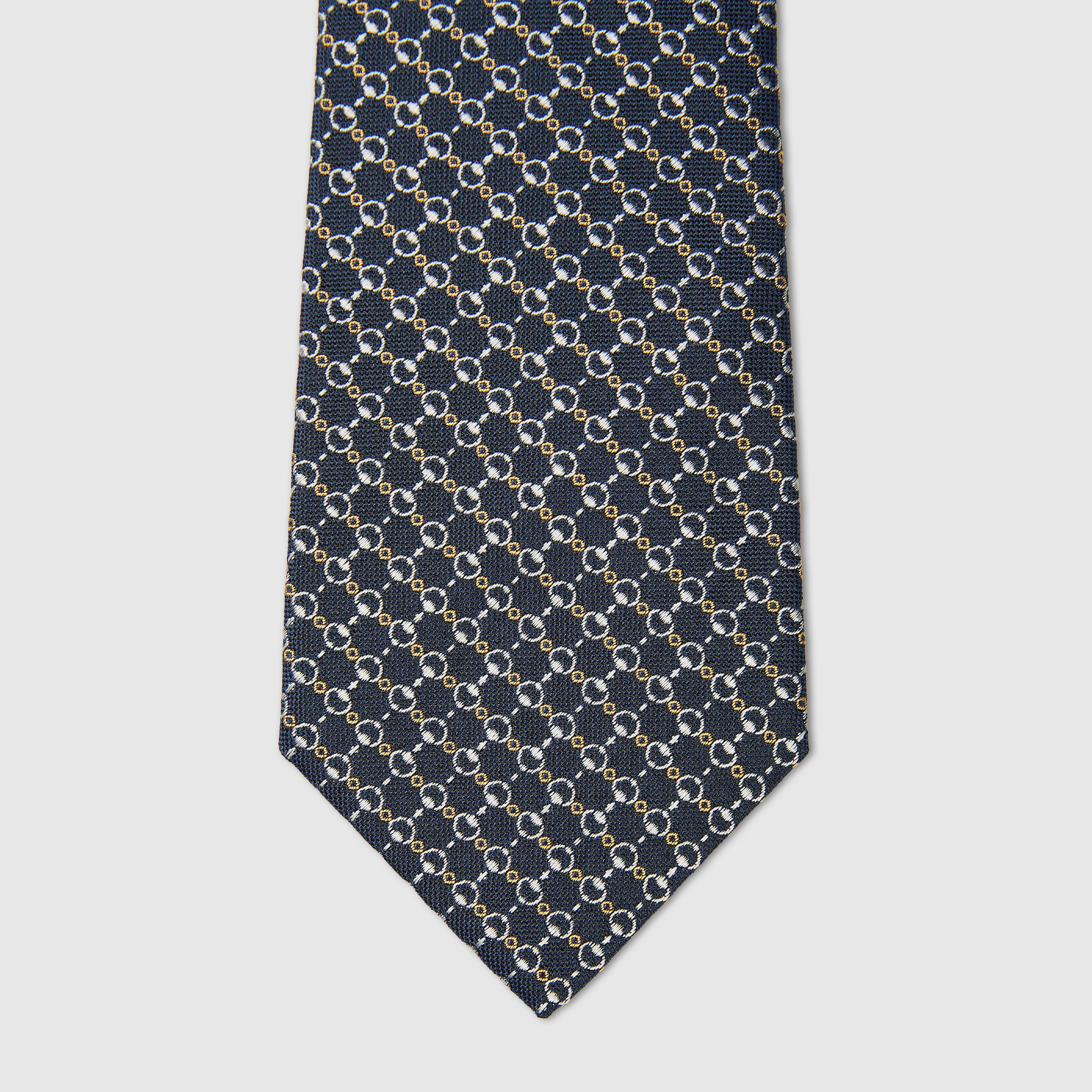 Horsebit silk jacquard tie - 4