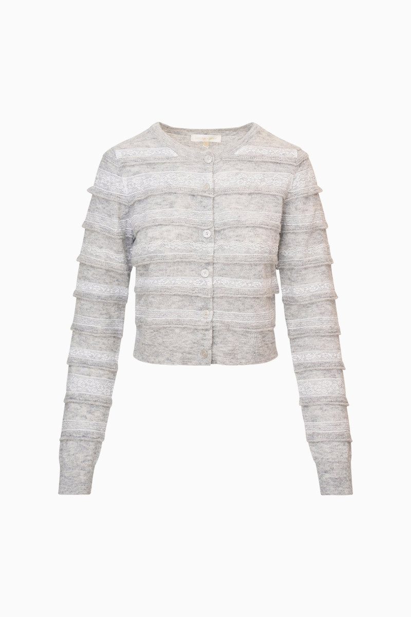 Claralise Alpaca-Blend Lace Stripe Cardigan 1