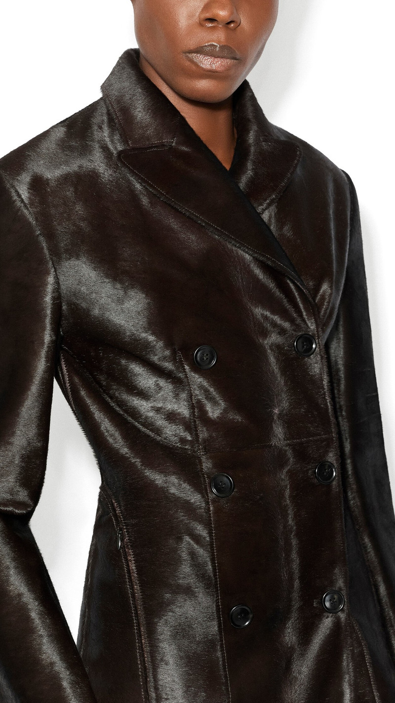 PONY CALFSKIN TAILORED COAT 4