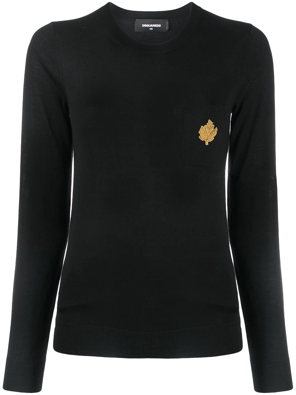 embellished patch pocket wool jumper - 1