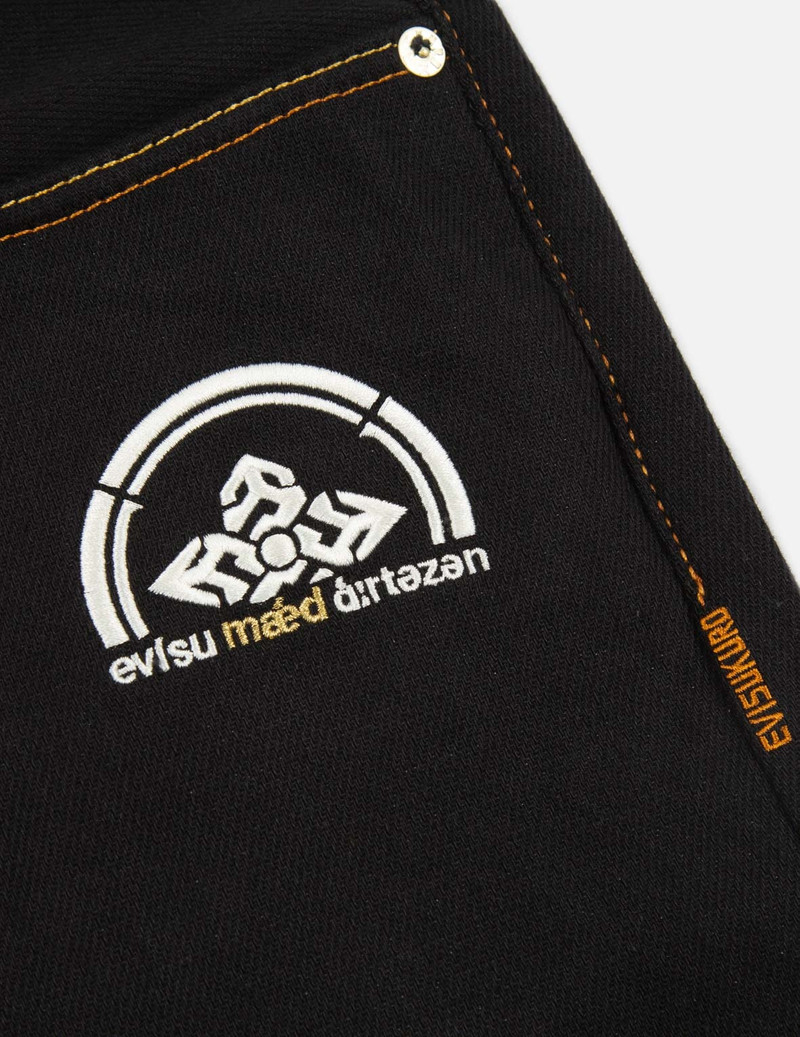 Hannya and The Great Wave Embroidery Denim Jogger Pants 11