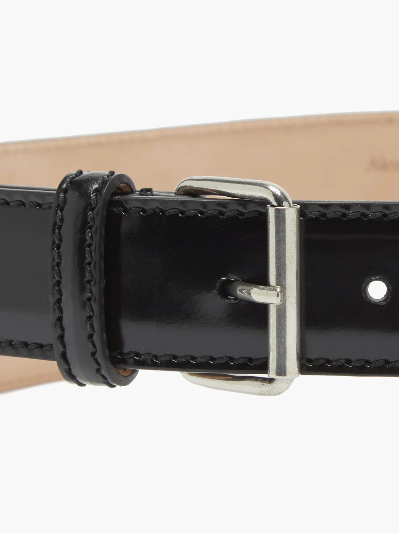 Curved leather belt - 4