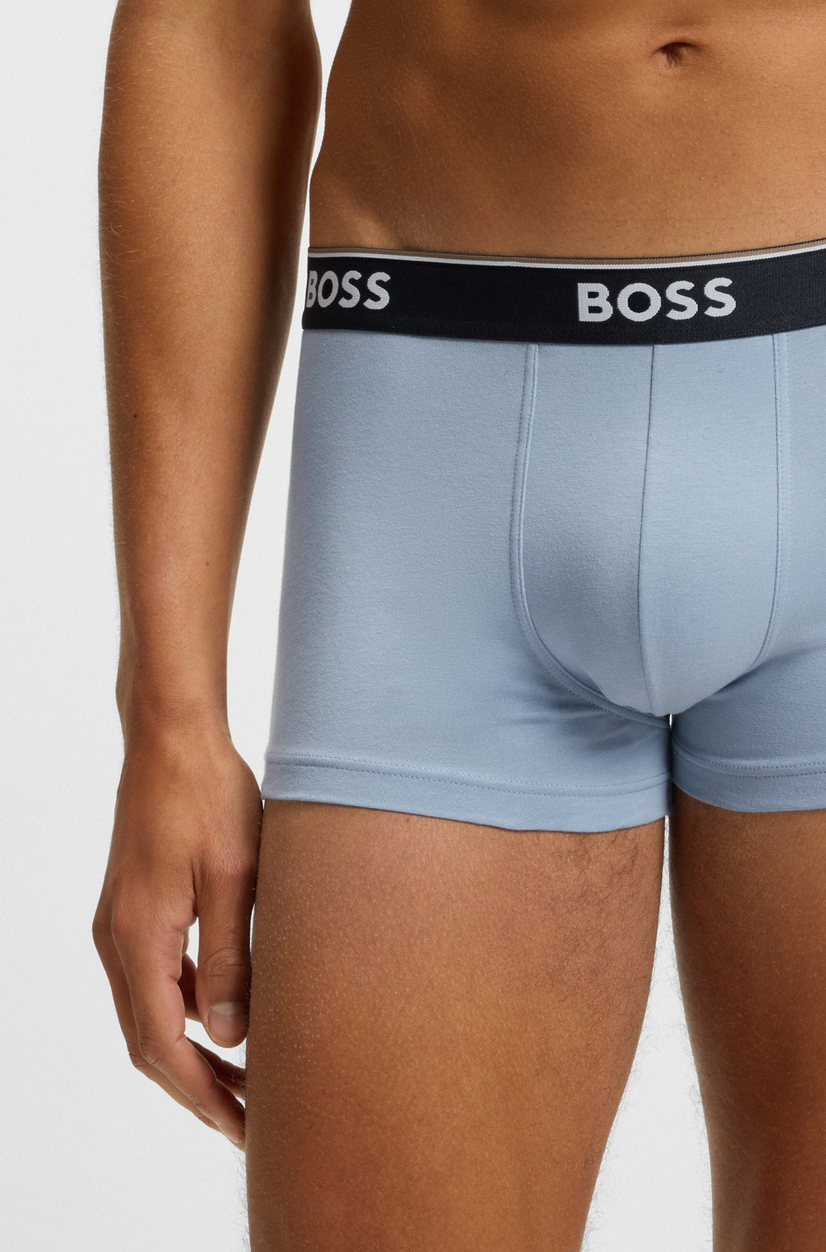 THREE-PACK OF STRETCH-COTTON TRUNKS WITH LOGO WAISTBANDS - 4