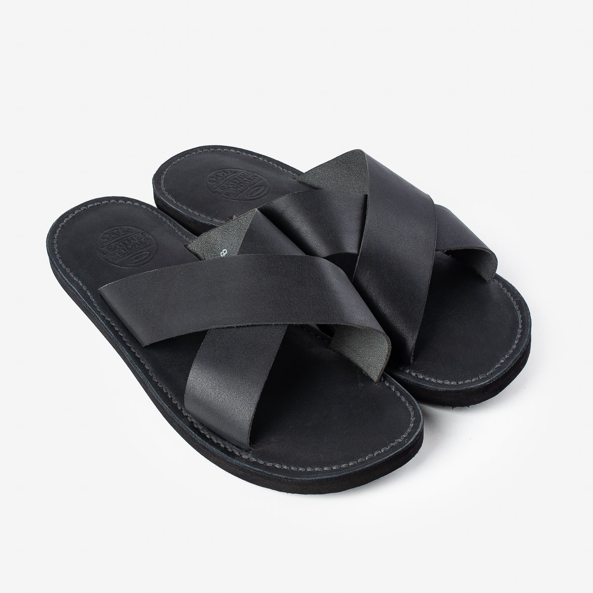 OGL-DRSOLE-CROSS-BLK OGL X Dr. Sole Leather Cross Sandals - Black - 3
