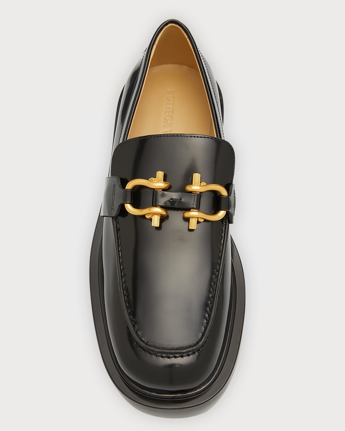 Men's Monsieur Chunky Glossy Leather Loafers - 4