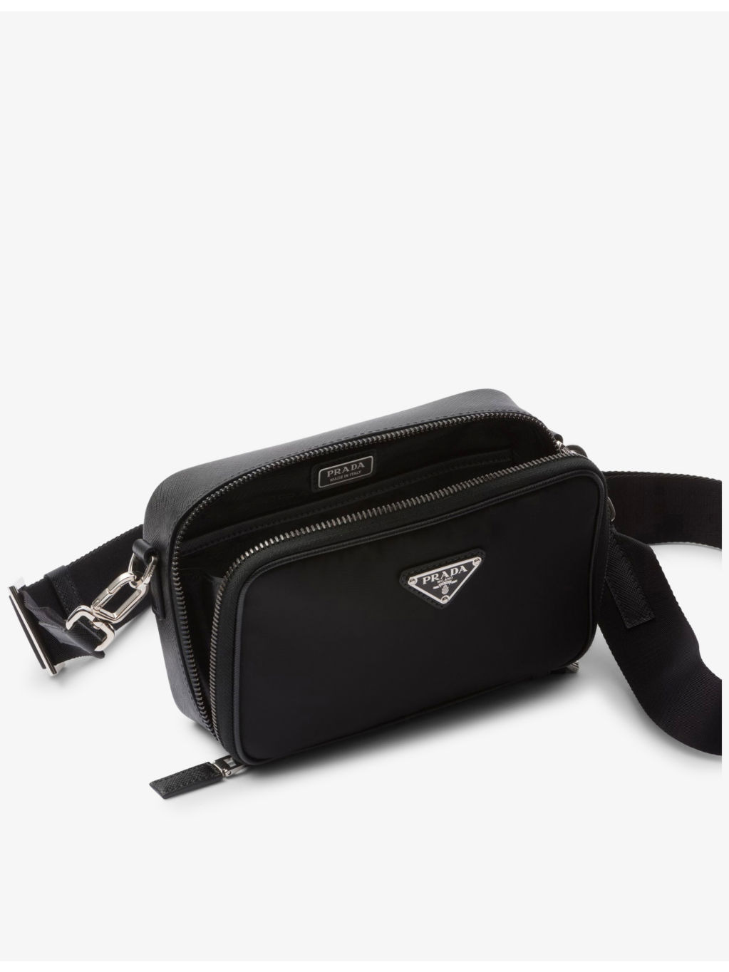 Brique leather and recycled-nylon shoulder bag - 5