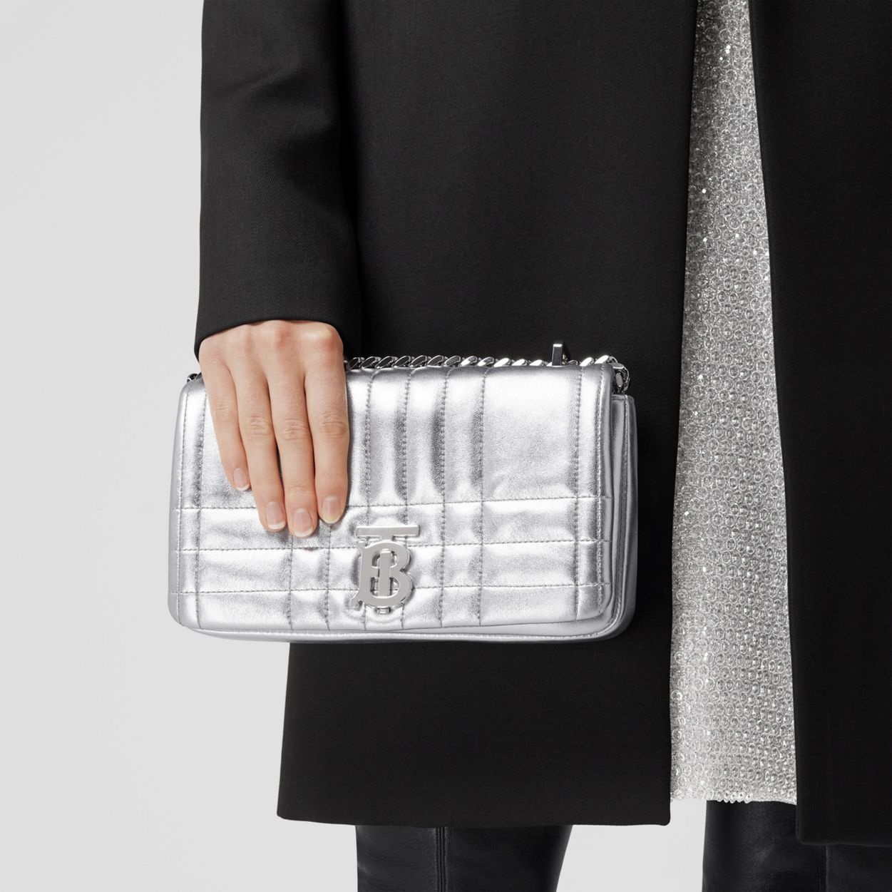 Quilted Metallic Leather Small Lola Bag - 10