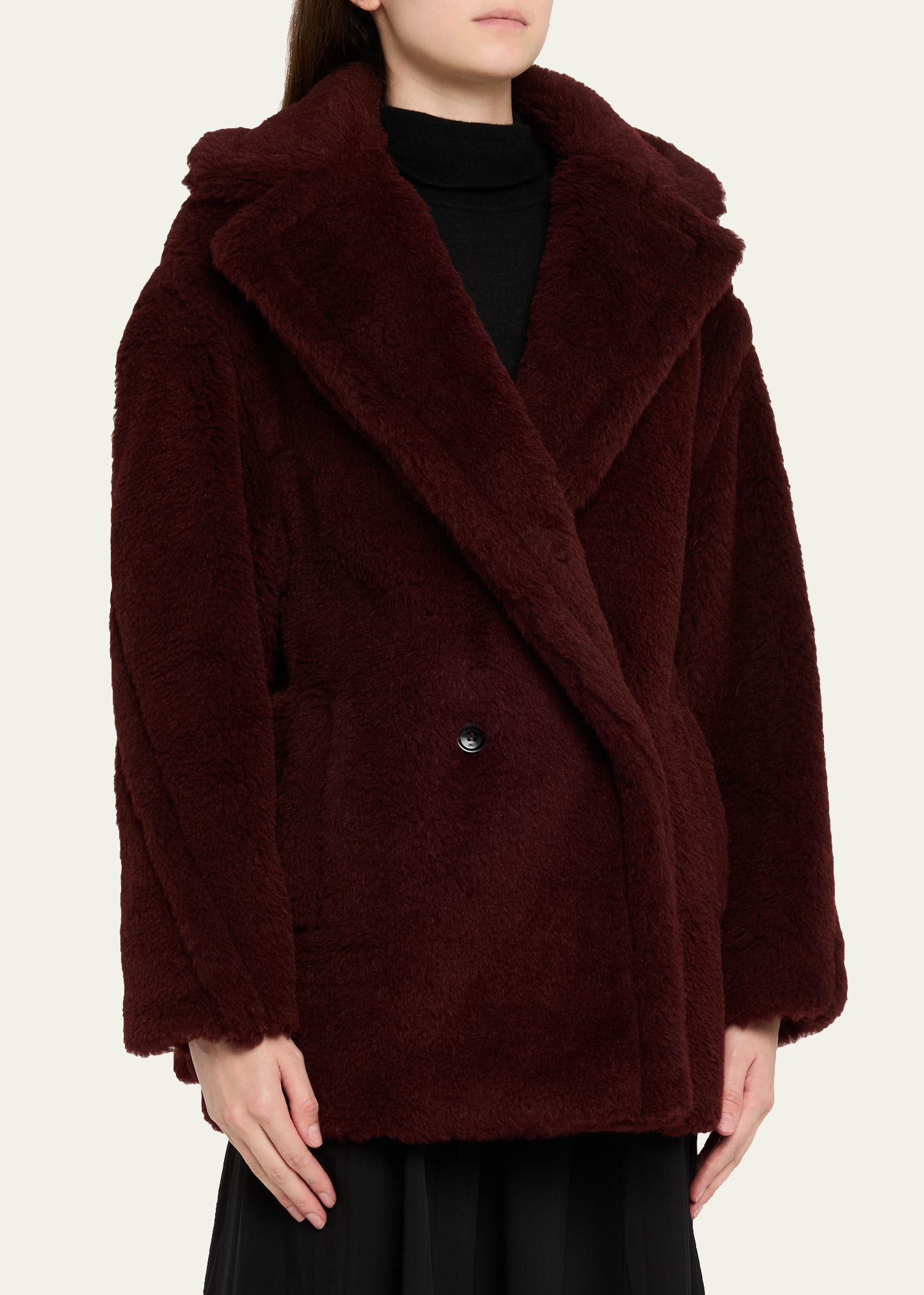 Olga Faux Fur Double-Breasted Coat - 4