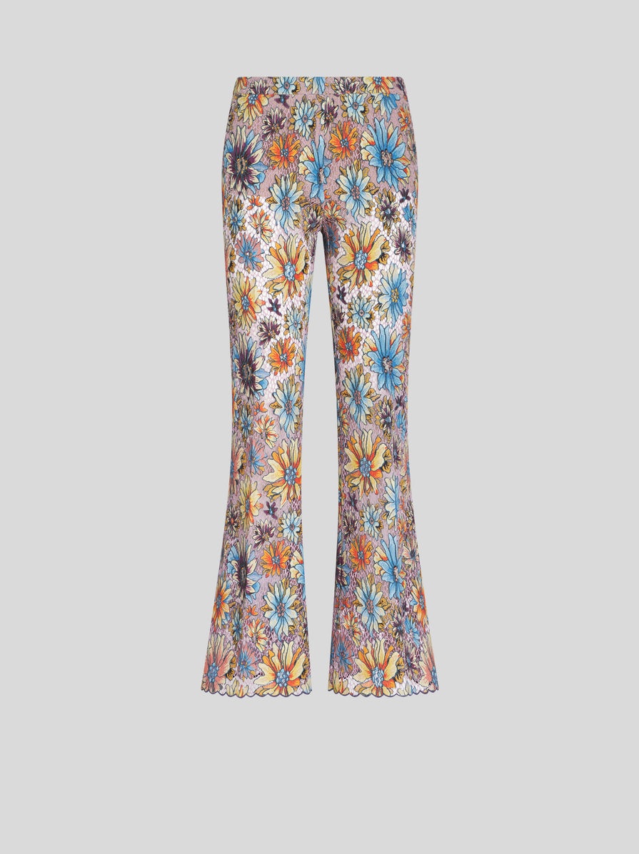 FLORAL BOUQUET FLARED TROUSERS - 1