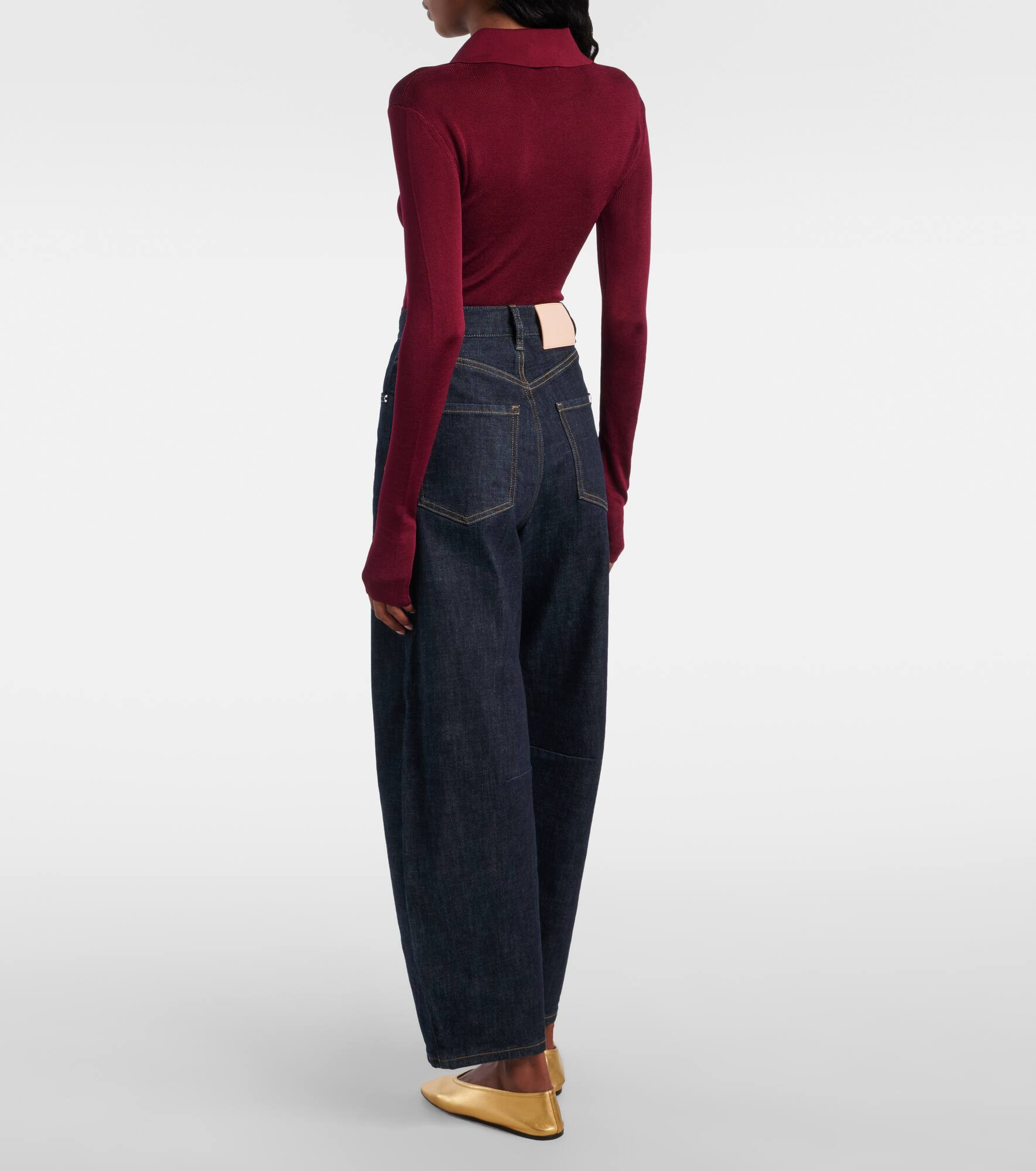 High-rise barrel-leg jeans - 3