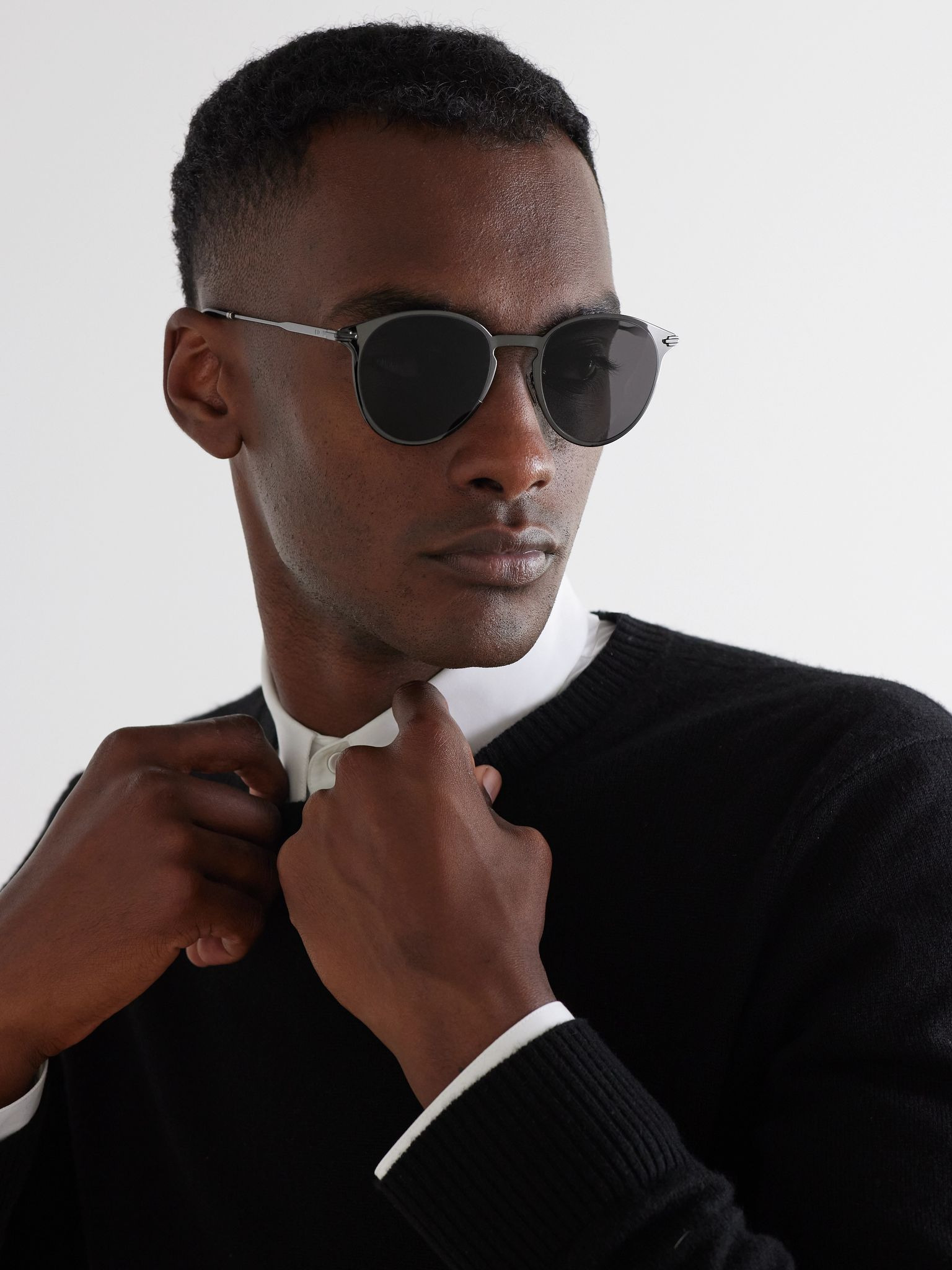 DiorBlackSuit R8U Round-Frame Gunmetal Sunglasses Black - 2