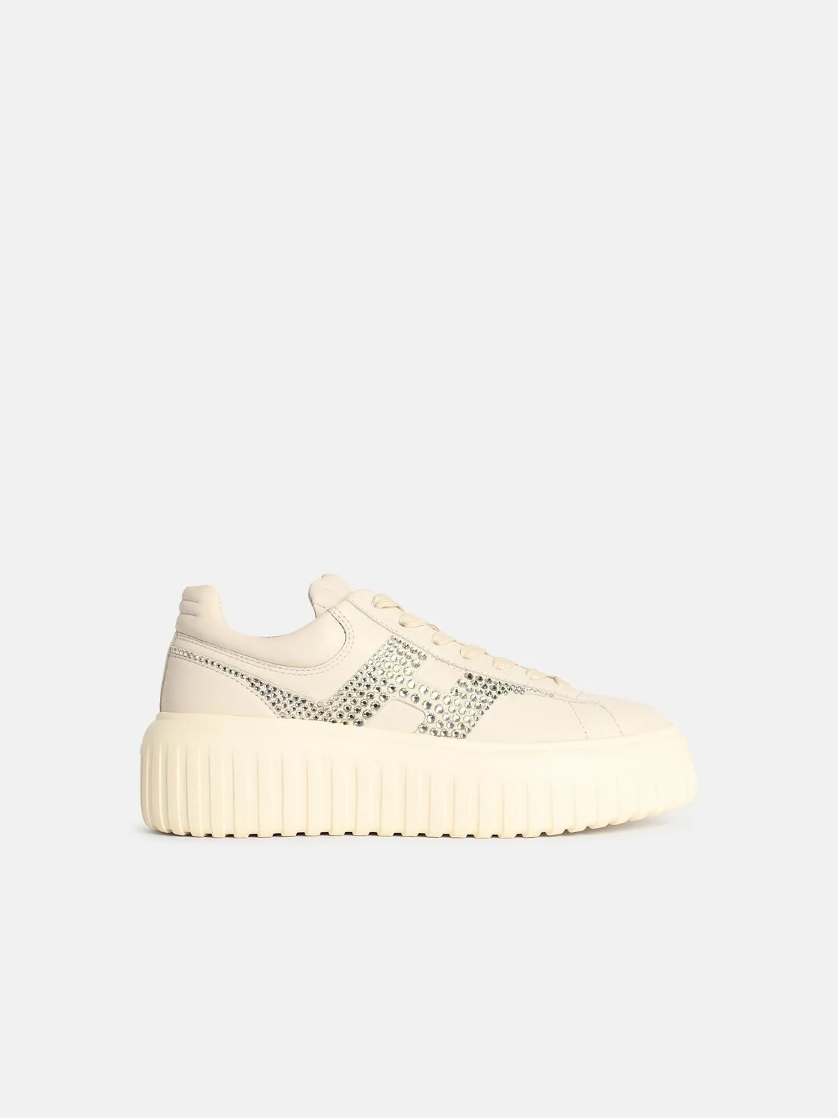 'H-STRIPES' GREY LEATHER SNEAKERS - 1