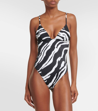 Stella McCartney Zebra-print high-leg swimsuit outlook