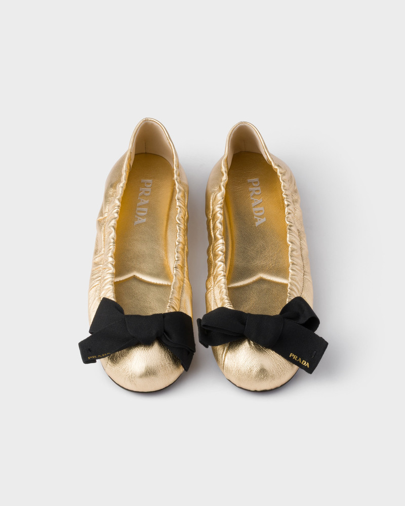 Mordoré nappa leather ballerinas with bow 4