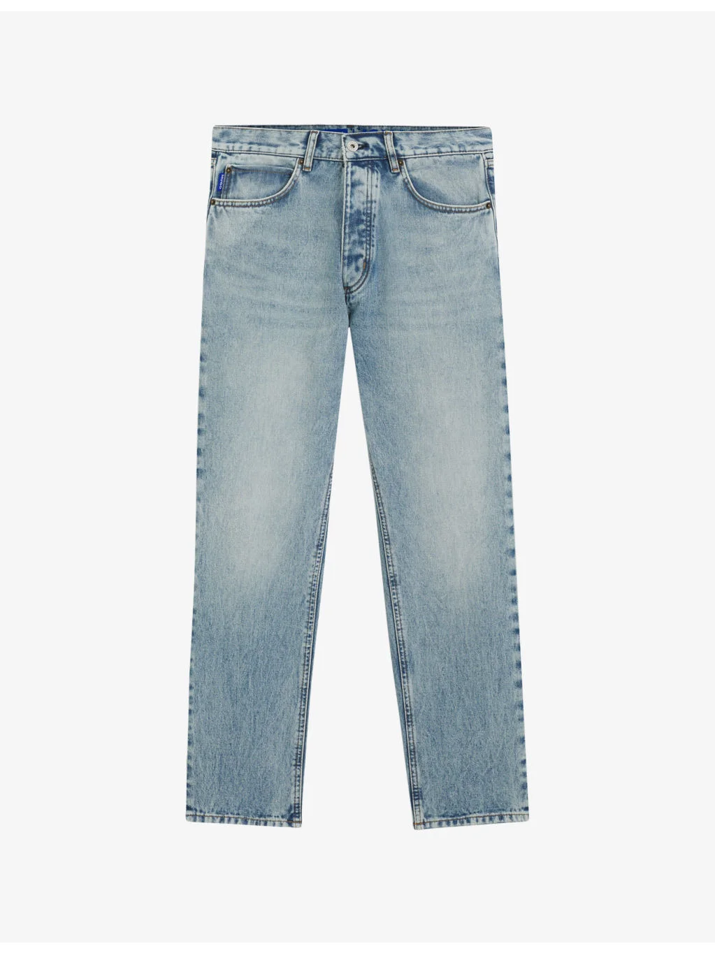Faded Tapered-Leg Stretch-Denim Jeans - 1