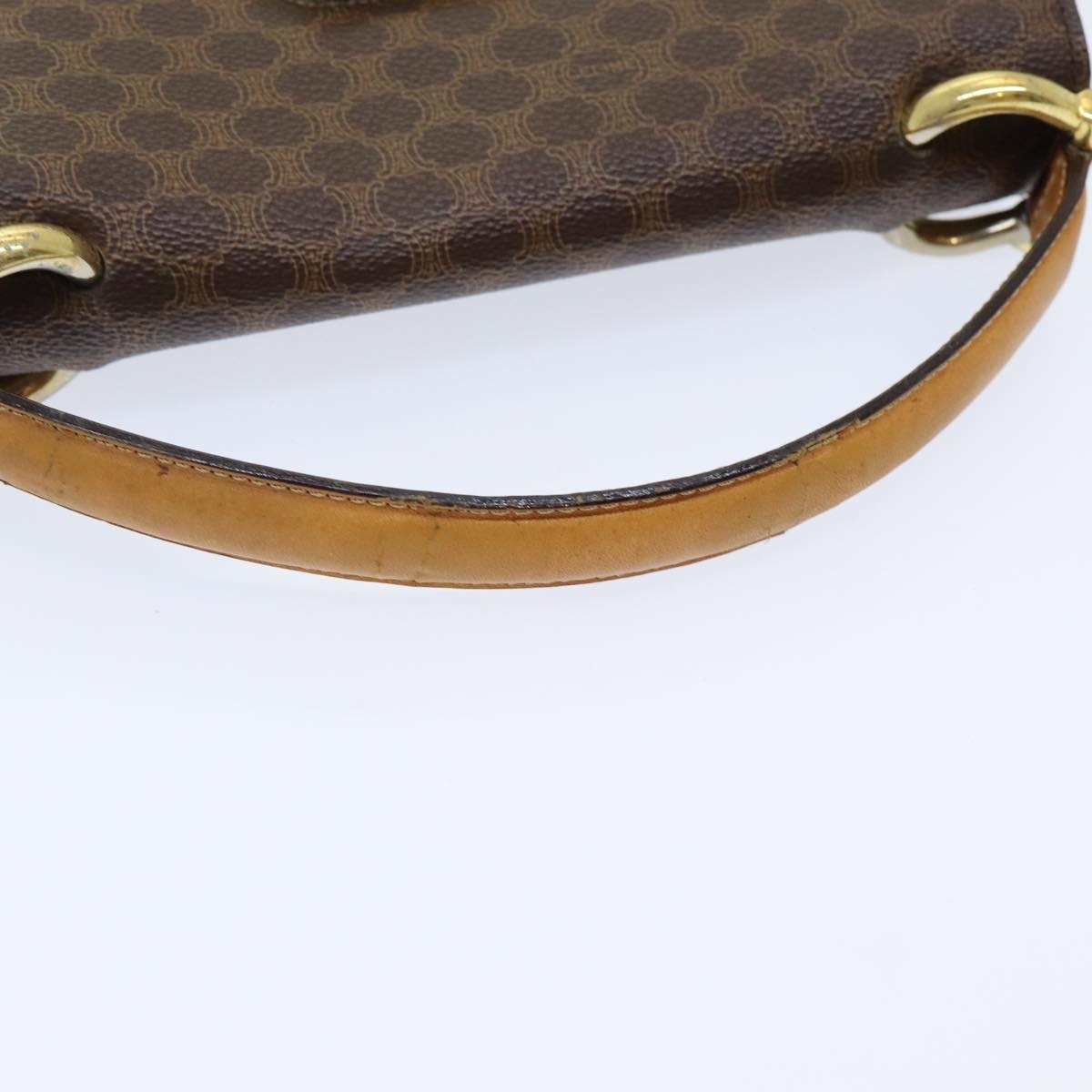 CELINE Macadam Canvas Hand Bag Pvc Leather Brown Gold - 7