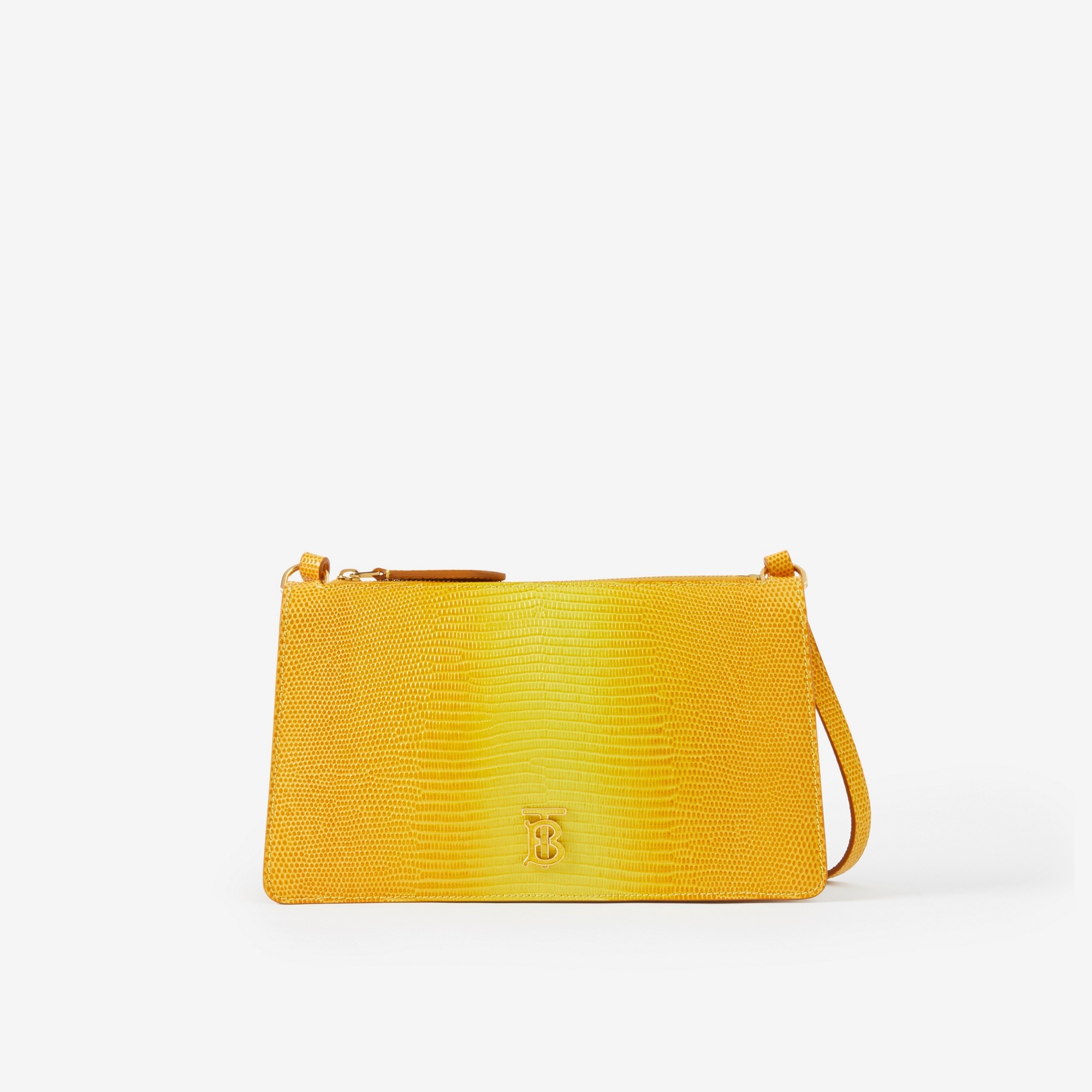 Embossed Leather Mini TB Shoulder Pouch - 1