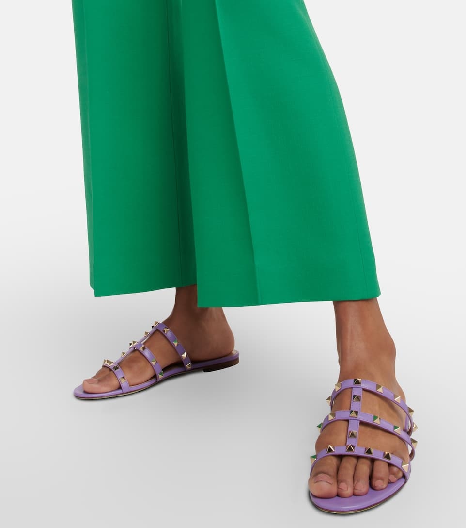 Rockstud leather sandals - 4