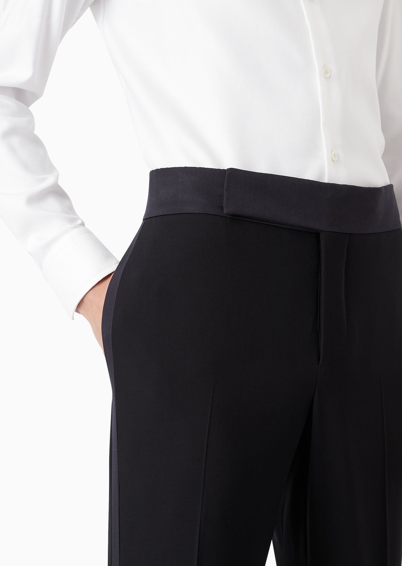 Giorgio’s wool crepe and grosgrain trousers - 5