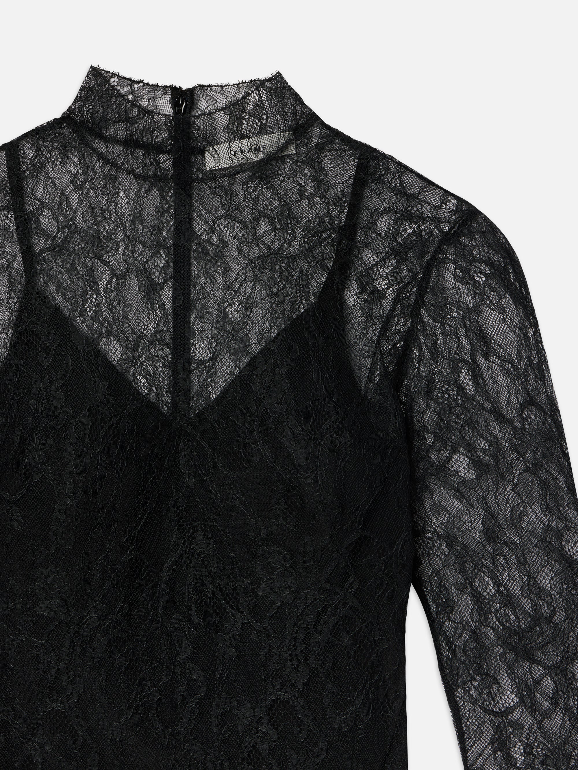 Lace Shift Dress in Black - 3