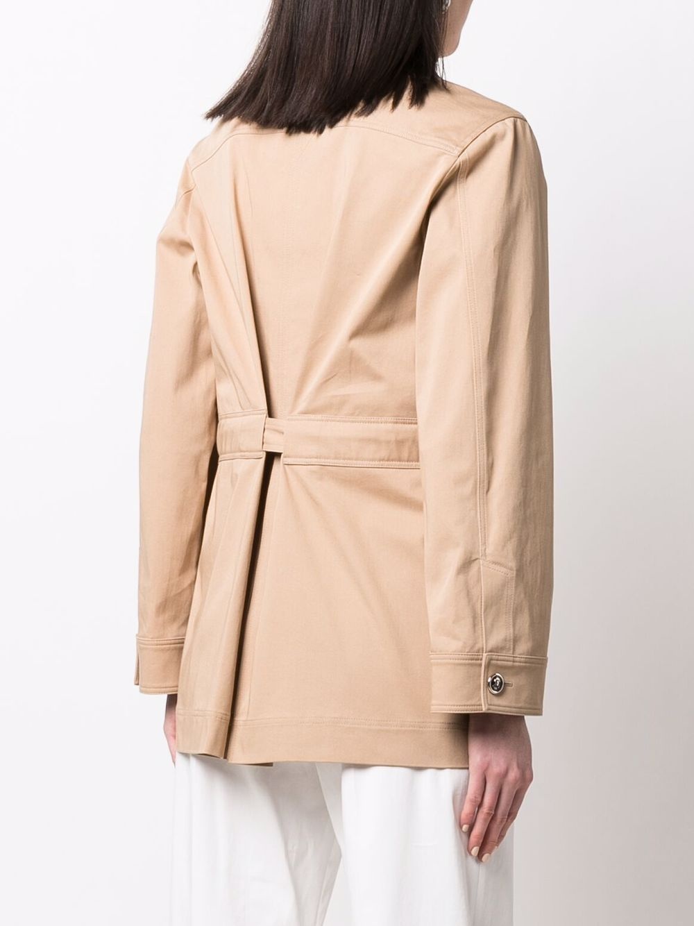 pocket-detail belted jacket - 4