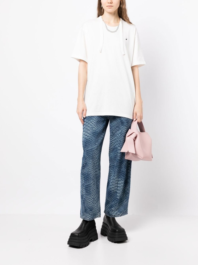 pushBUTTON necklace-print oversized T-shirt outlook
