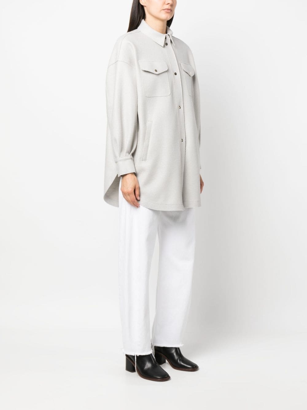felted-finish virgin wool shirt - 3