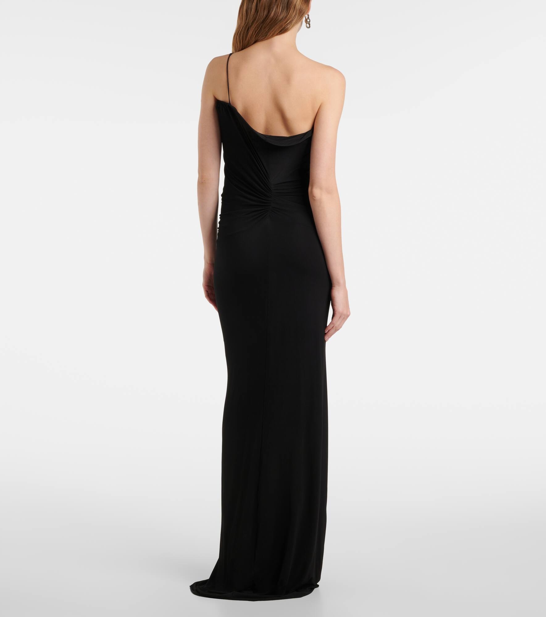 Asymmetric jersey midi dress - 3