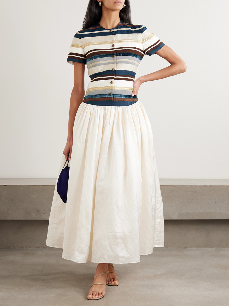 ABADIA Sadu Paneled Satin Midi Dress outlook