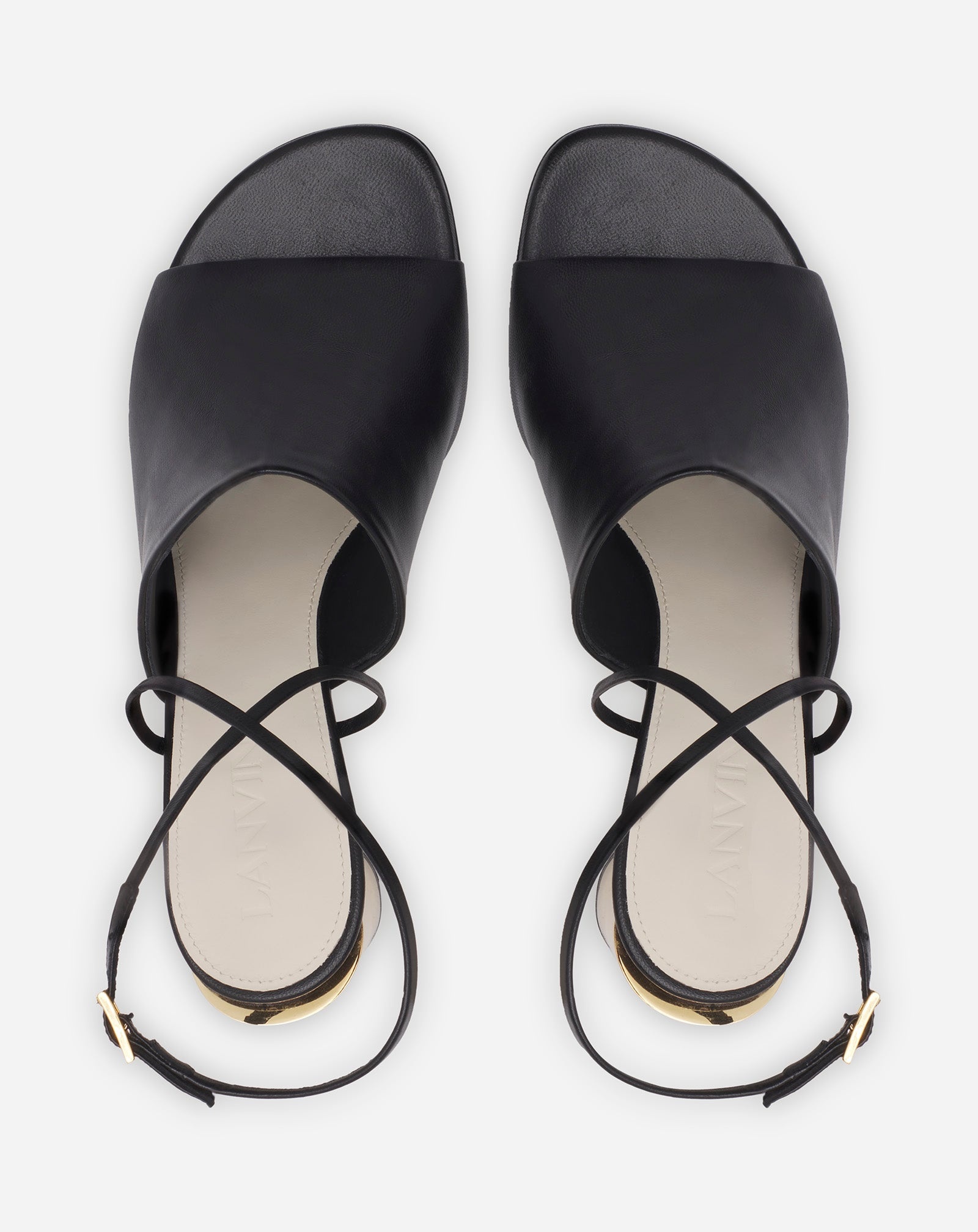 LEATHER SEQUENCE BY LANVIN CHUNKY HEELED SANDALS - 4