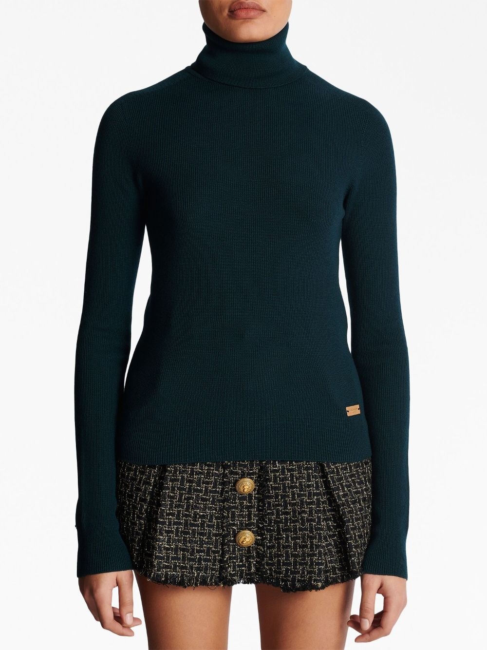 logo-plaque wool jumper - 5