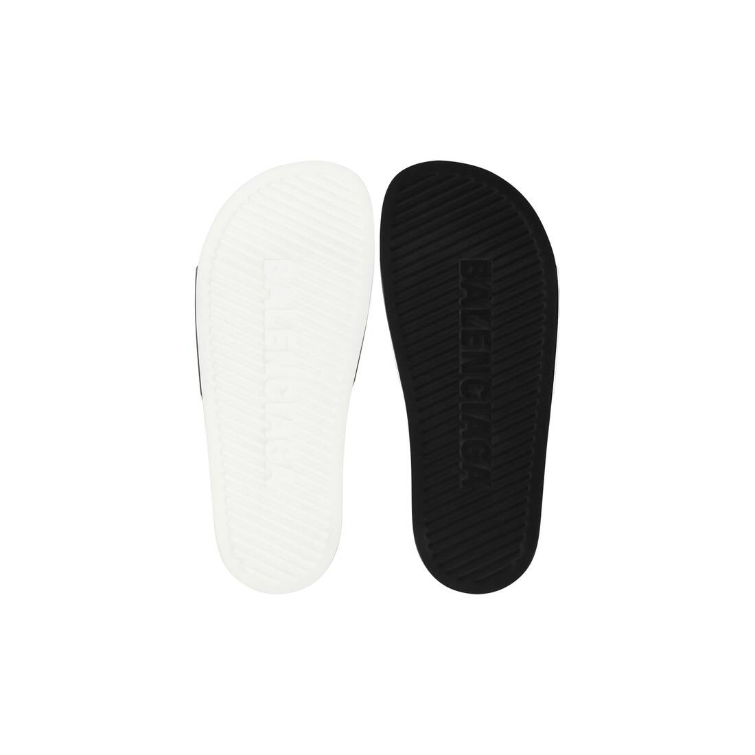 Men's Pool Slide Sandal in White/black - 6