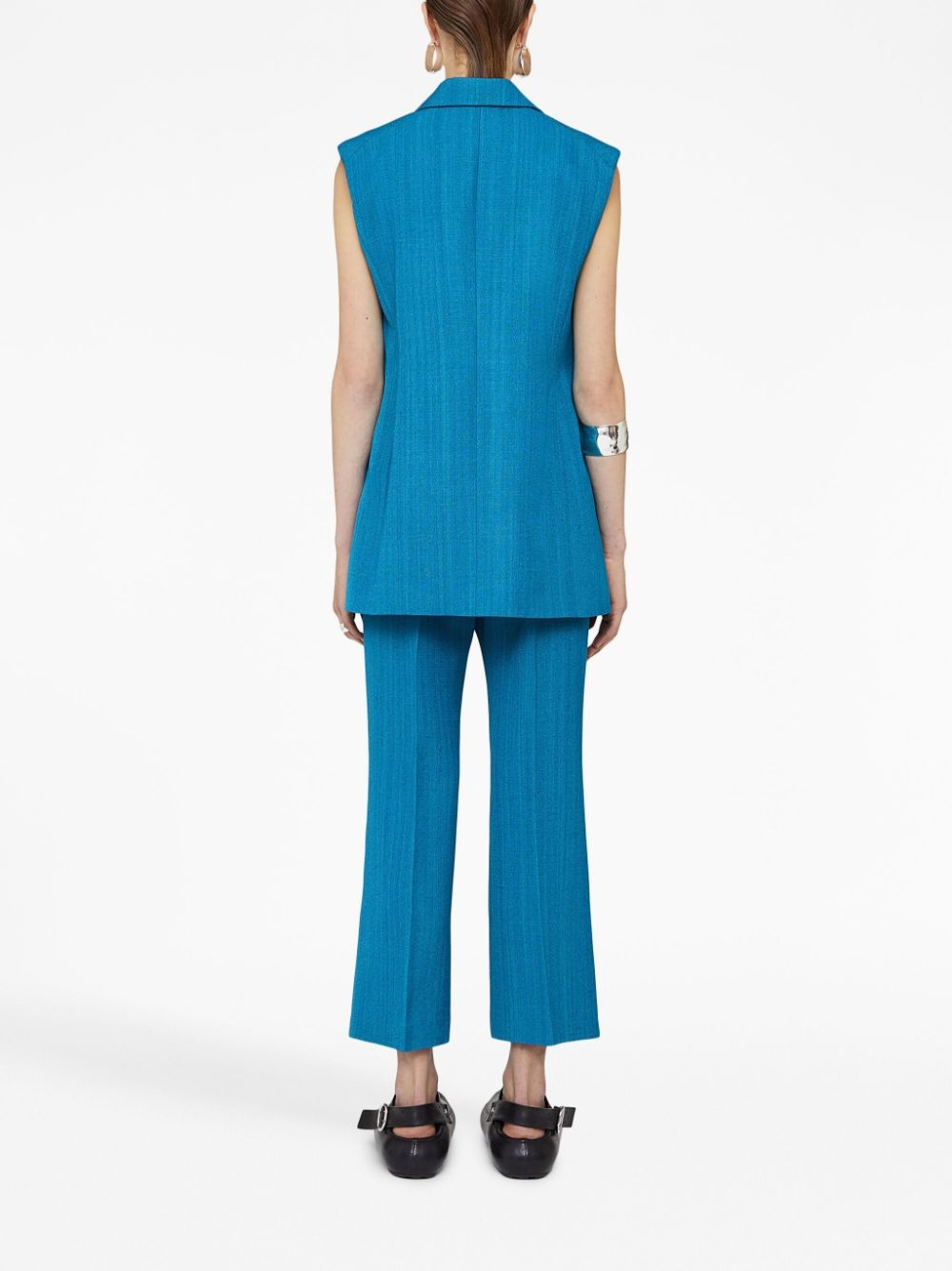 high-waist flared trousers - 4