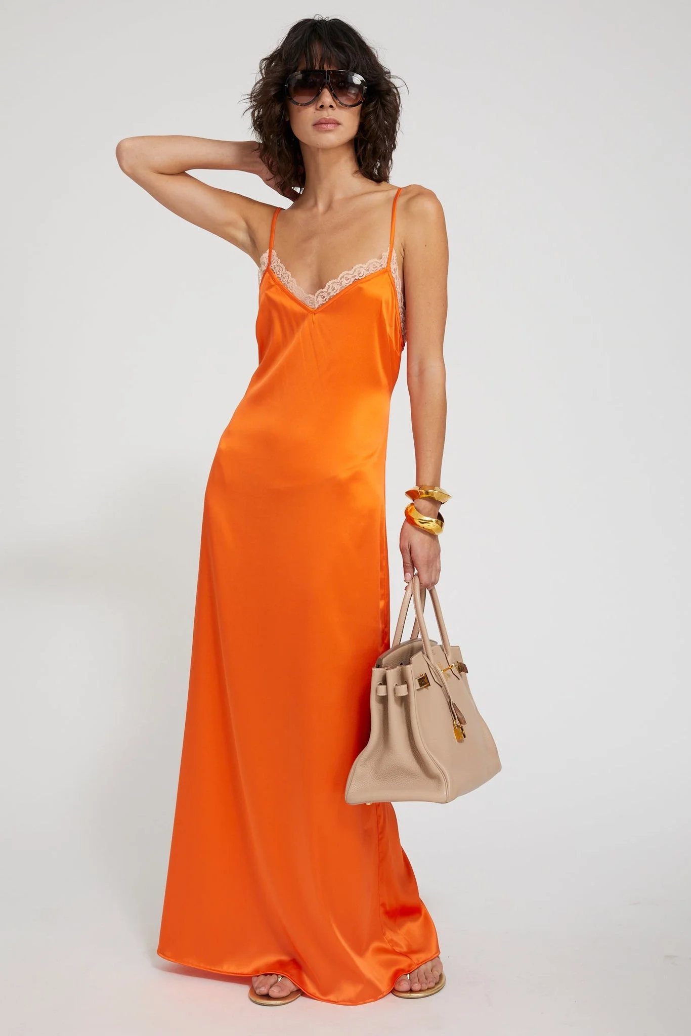 SOPHIE SILK CHARMEUSE MAXI DRESS - 1