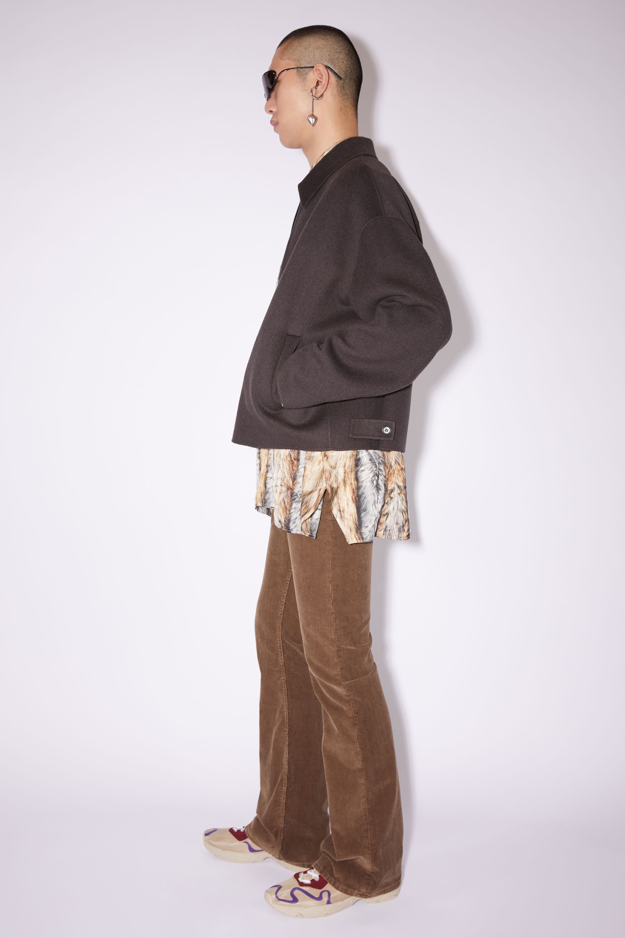 Double-faced wool jacket - Carbon grey - 4