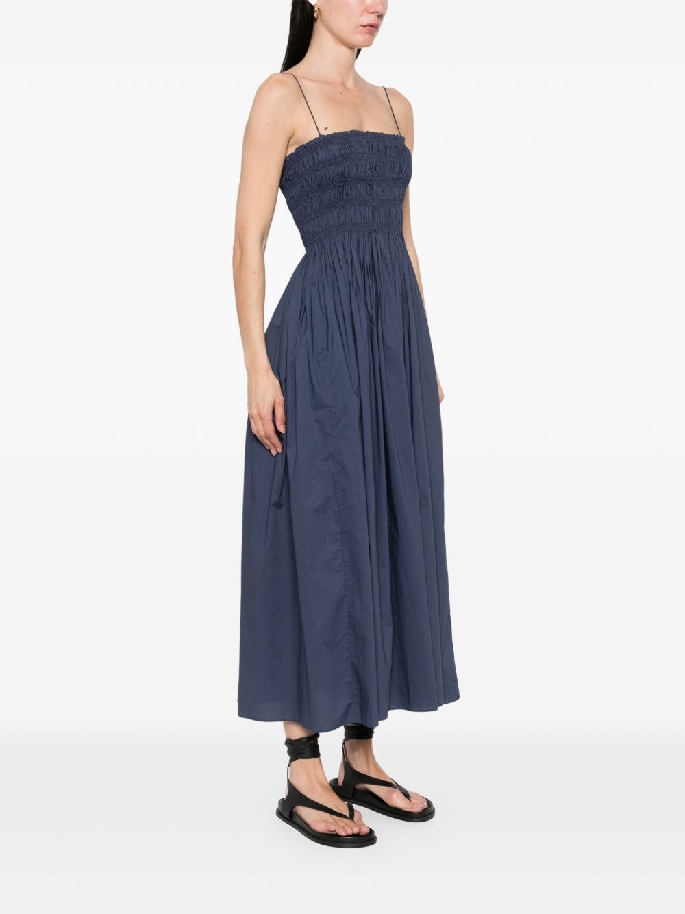 shirred-bodice midi dress - 3