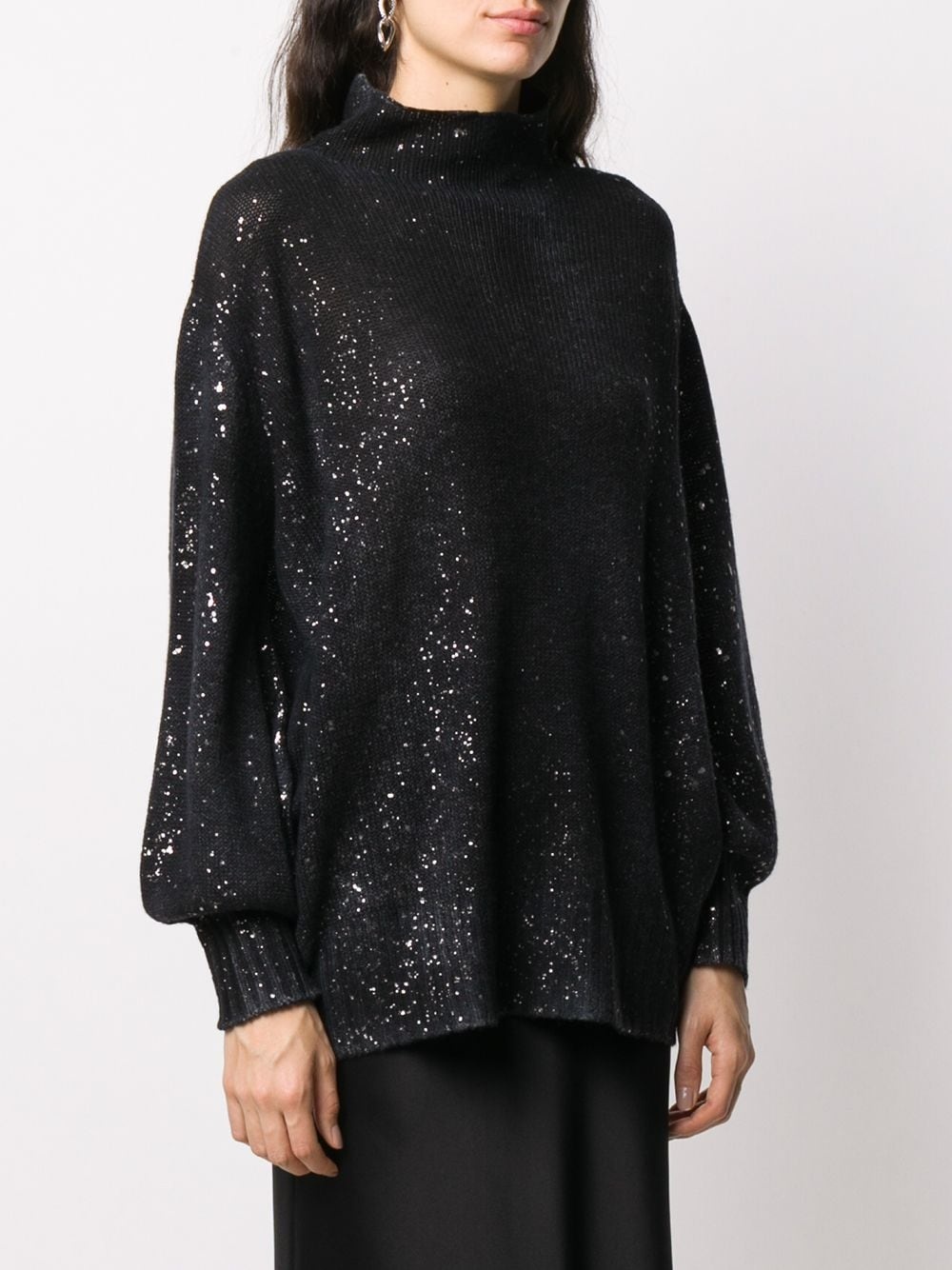 glitter high-neck jumper - 3