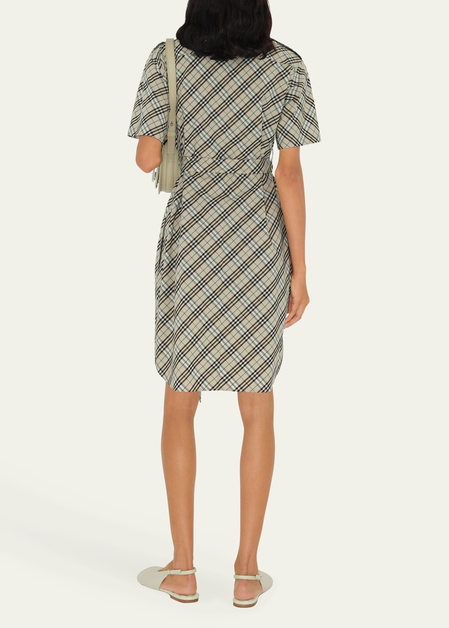 Check Belted Shirt Dress - 3