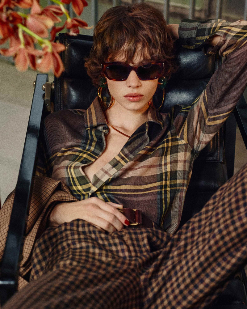 SAINT LAURENT CASSANDRE SHIRT IN TARTAN outlook