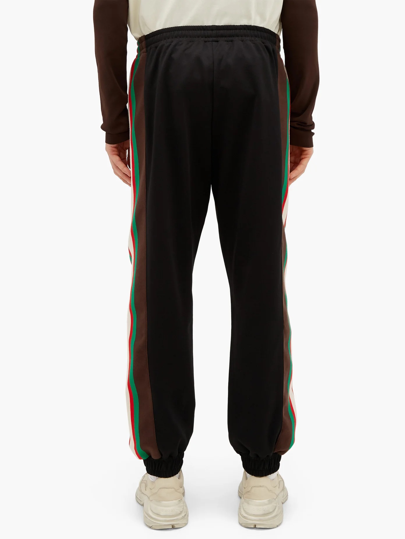 Web-striped jersey track pants - 5