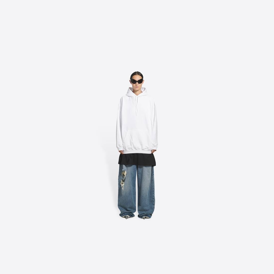 Women's Balenciaga Hoodie in White - 6