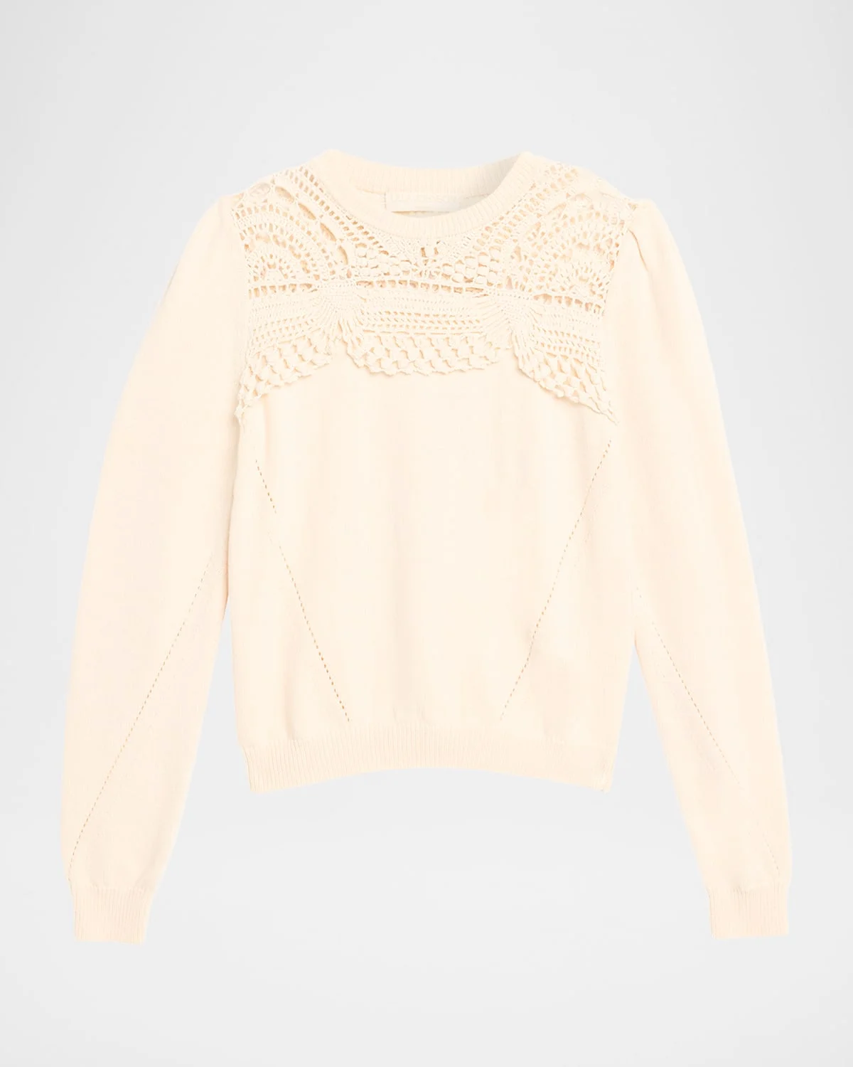 Lucette Openwork Crewneck Sweater - 1