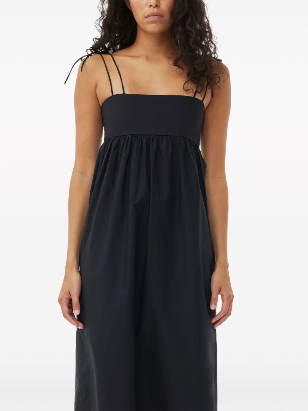 Cotton Poplin String Midi Dress - 5