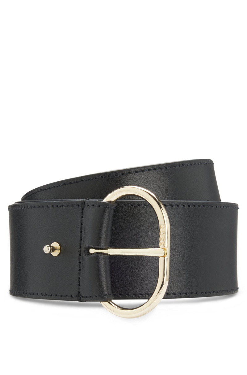 LEATHER BELT WITH GOLD-TONE BUCKLE 1