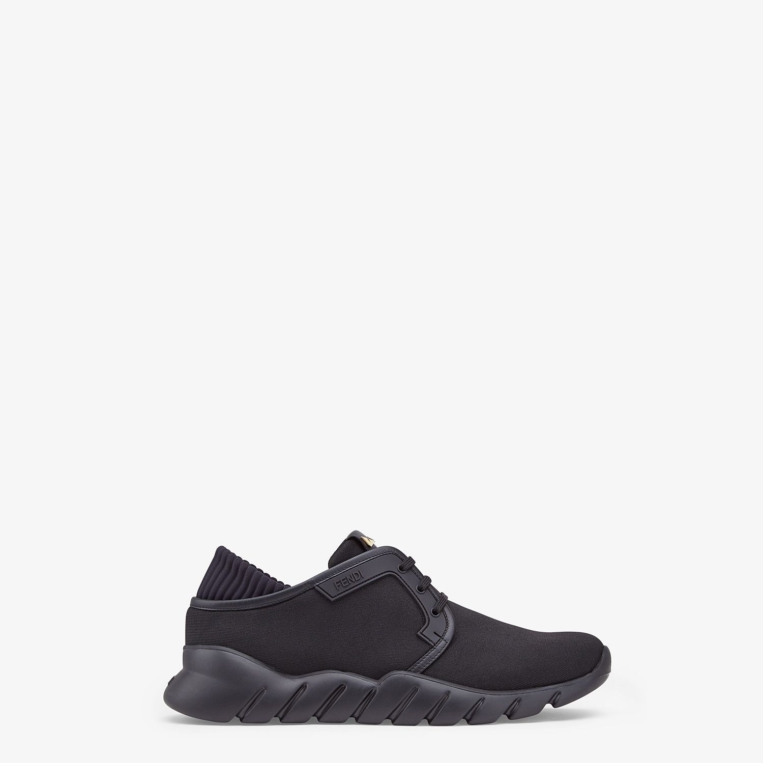 Black tech fabric sneakers - 1