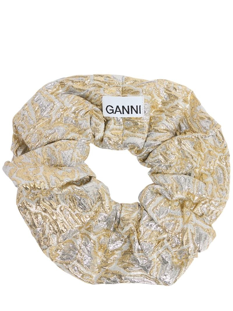 [GANNI]★llic Cloque Scrunchie シュシュ GANNI Metallic Cloque scrunchie | REVERSIBLE
