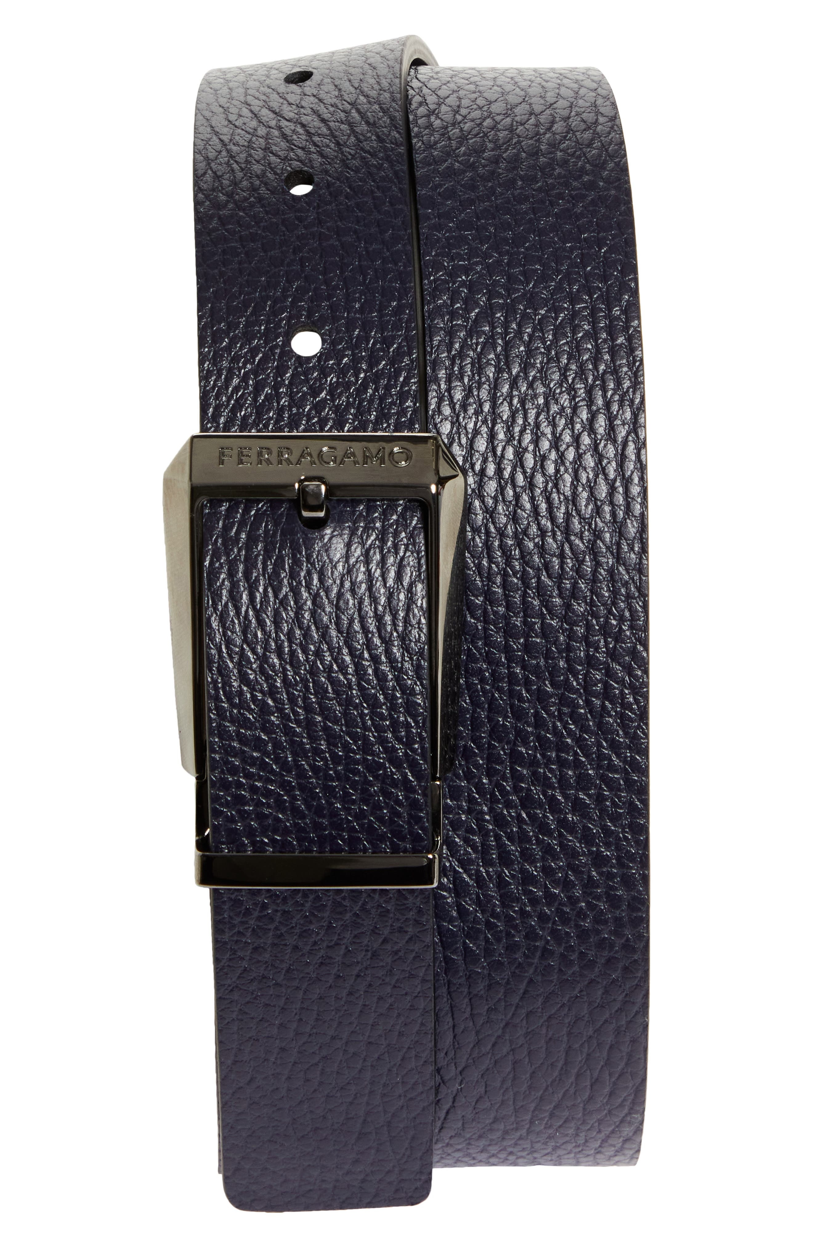 Double Adjustable Reversible Leather Belt - 2