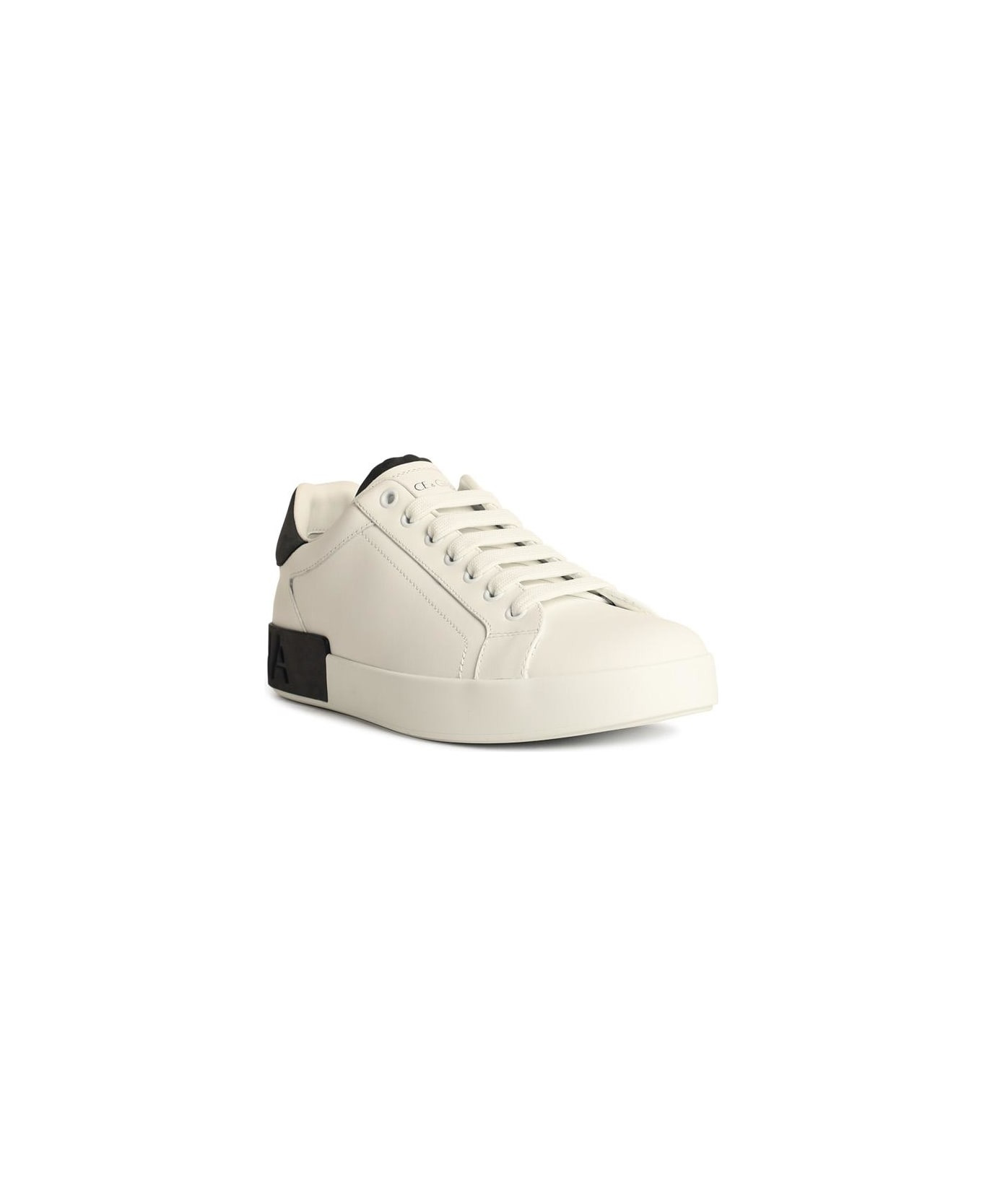 'portofino' White Calf Leather Sneakers - 2