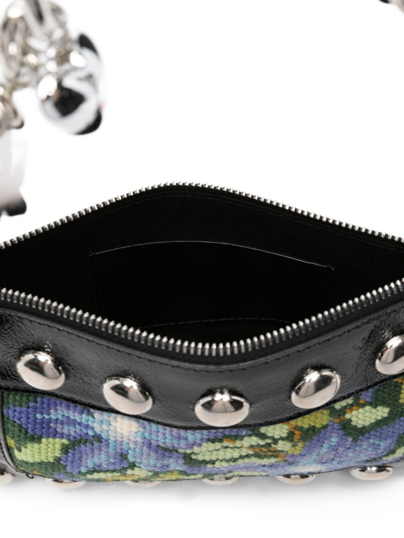 Fillie floral-needlepoint studded shoulder bag 4