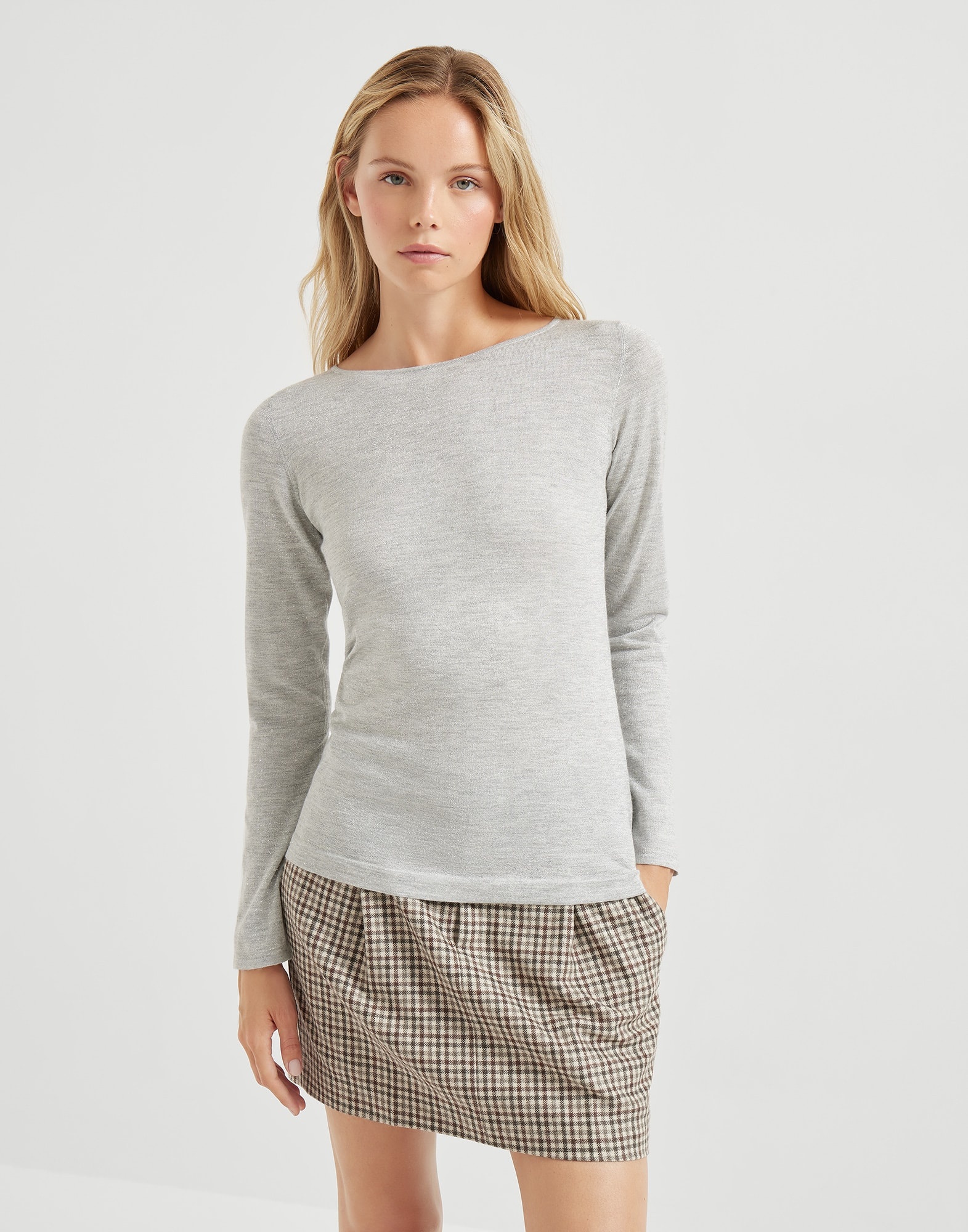 Cashmere and silk sparkling lightweight sweater - 1
